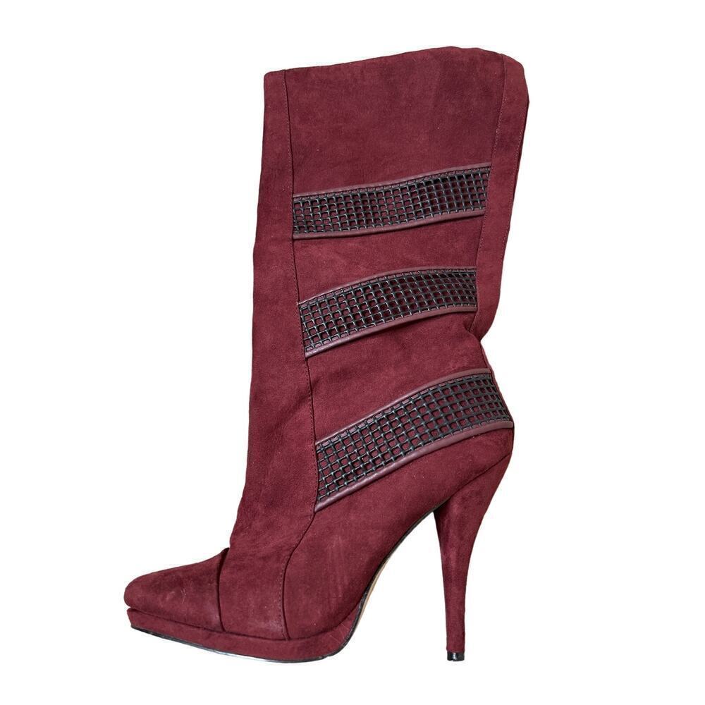 GX by Gwen Stefani Kasumi Heeled Boots Dark Red/Maroon Size 8.5 EUC